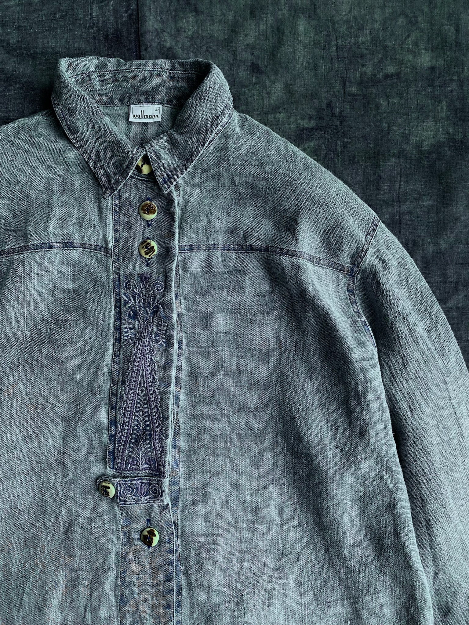 Tylorean Pullover shirts /古著提洛爾襯衫-灰藍