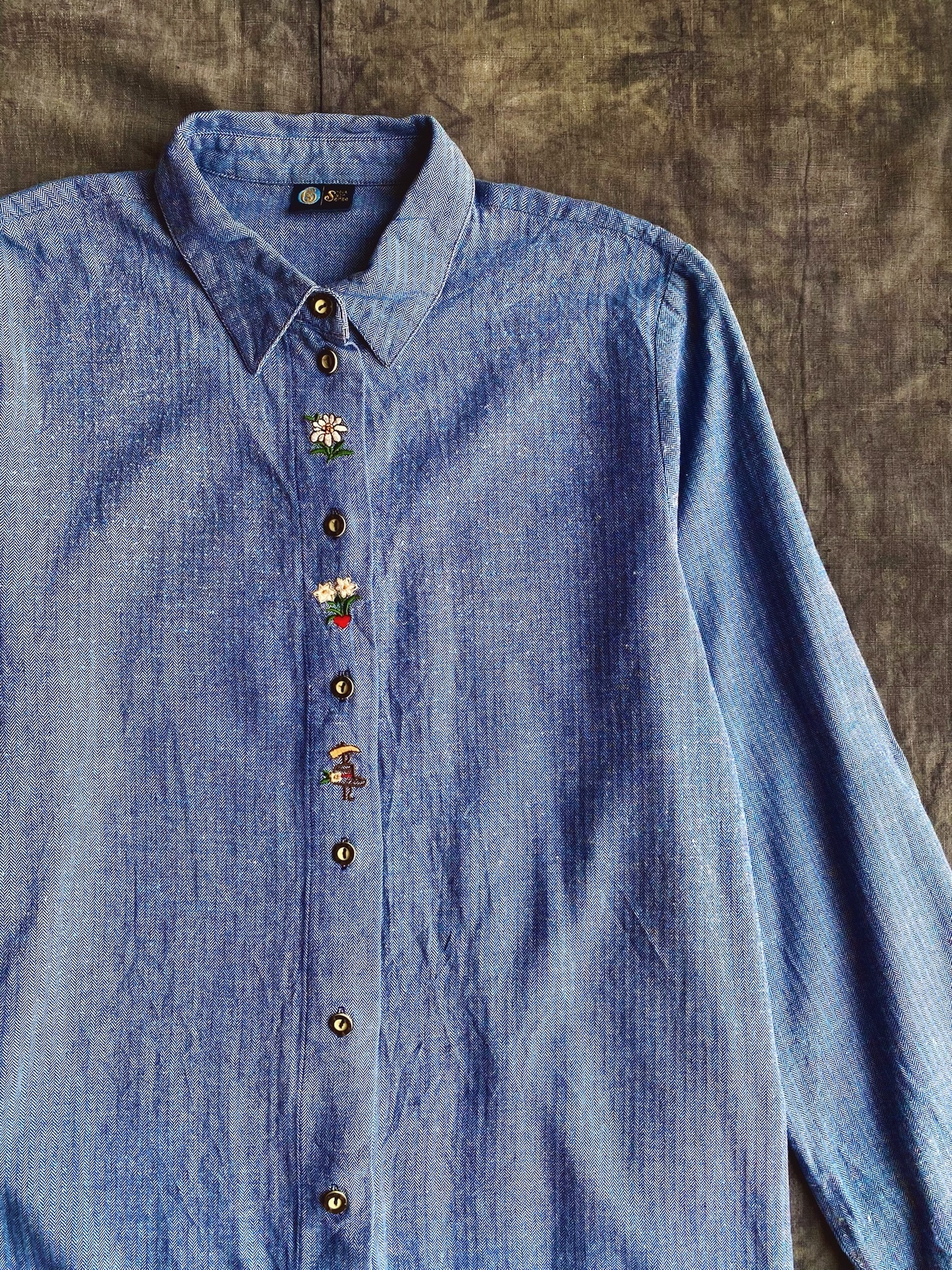 Tylorean Pullover shirts /古著提洛爾襯衫-湛藍