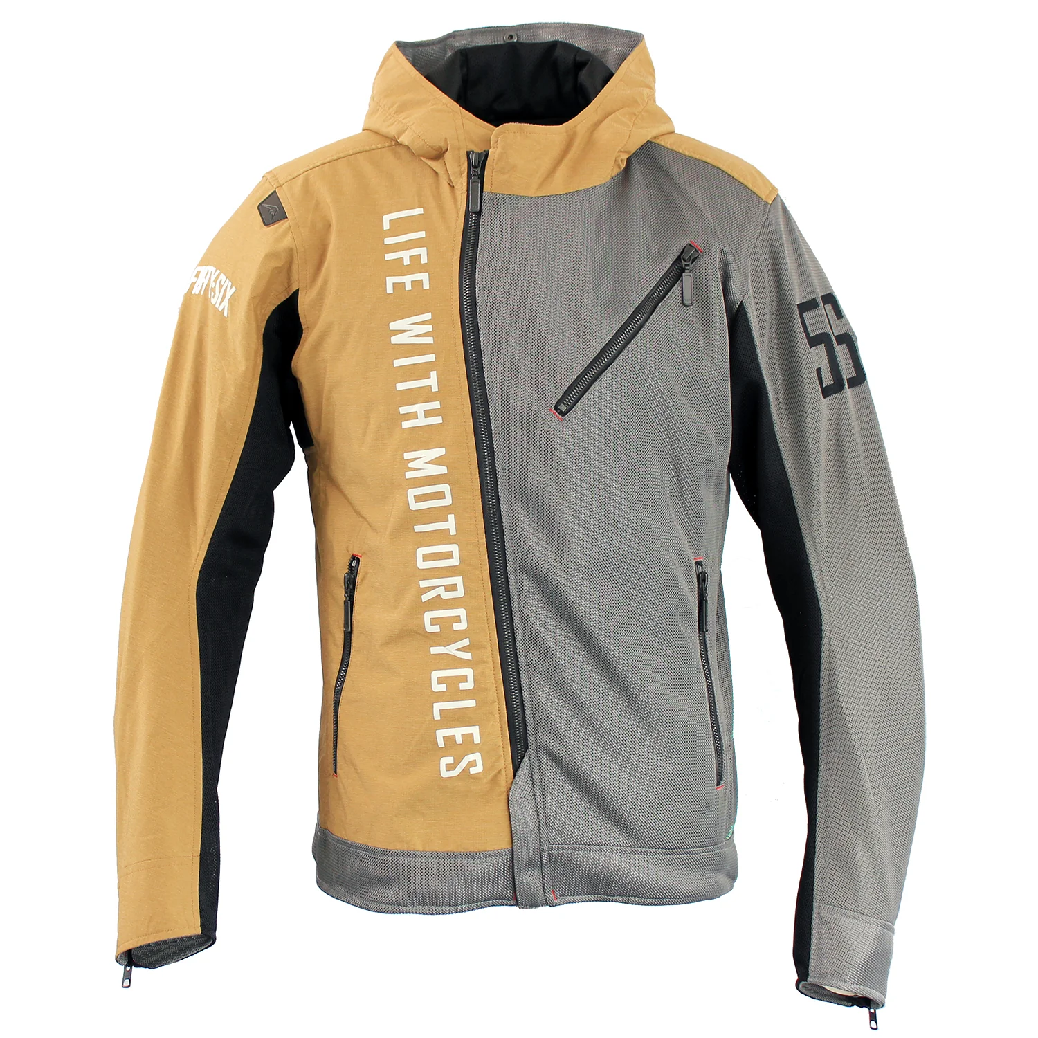 56DESIGN x KUSHITANI聯名外套，五件式護具與連帽扣環設計，安全與舒適並重