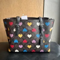 [S] COACH CP110 MULTI HEART SIGNATURE MOLL 25,SV/BROWN BLACK MULTI, 196395165346 (SCO711)