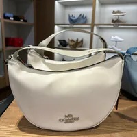 [S] COACH CT644 SMOOTH LEATHER PACE SHOULDER BAG,SV/CHALK, 196395279364 (SCO712)