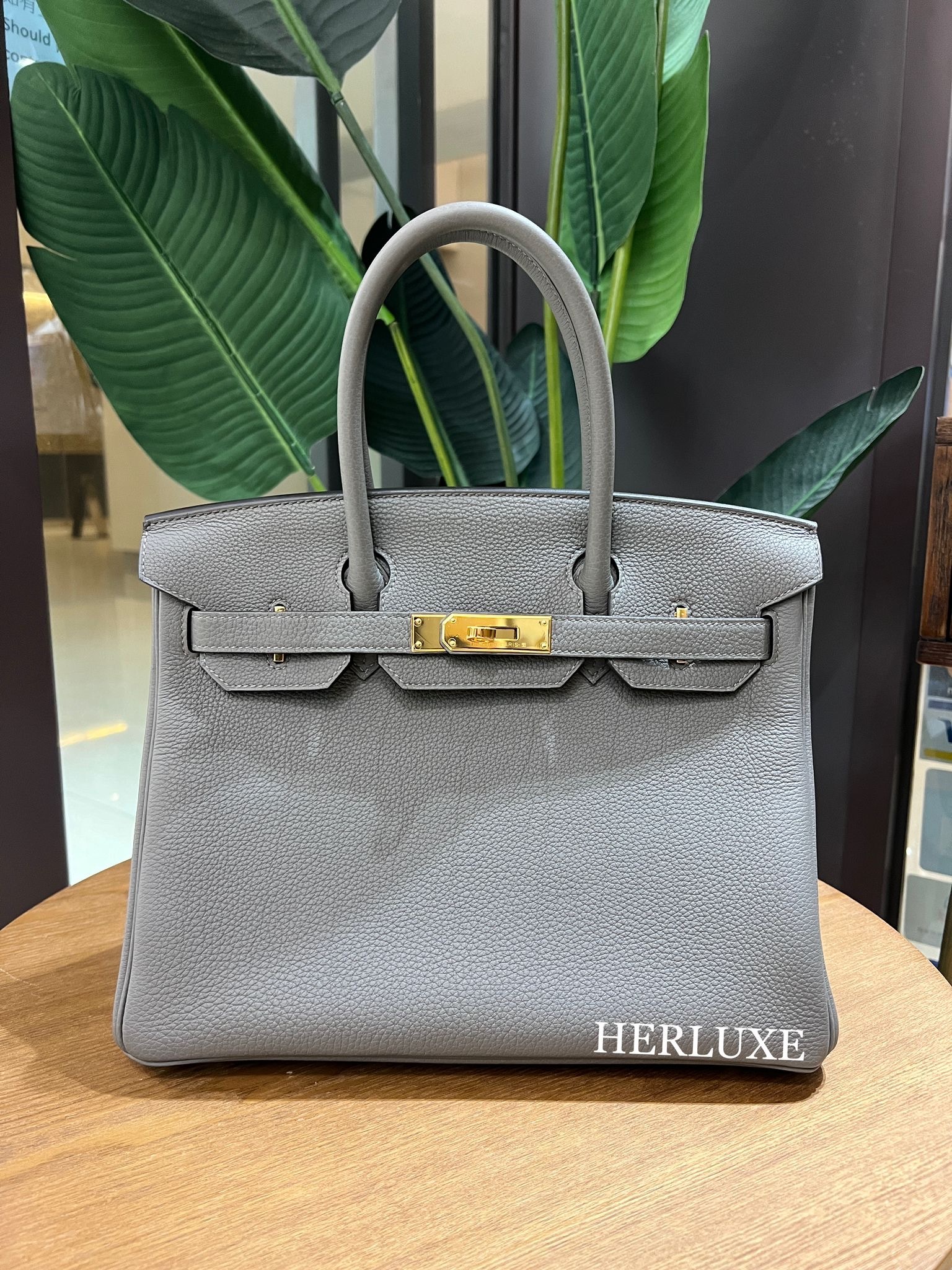 Birkin 30 0L gris meyer cc togo B  ( 99% new)