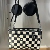 [S] COACH CR208 HOLDEN CRO CHECKBOAR,SV/BLACK/CHALK, 196395315161 (SCO717)