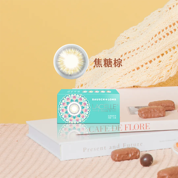 博士倫,蕾絲漾眸,月拋,冰淇淋,抹茶綠,焦糖棕,巧酥灰,野莓粉,薄荷藍