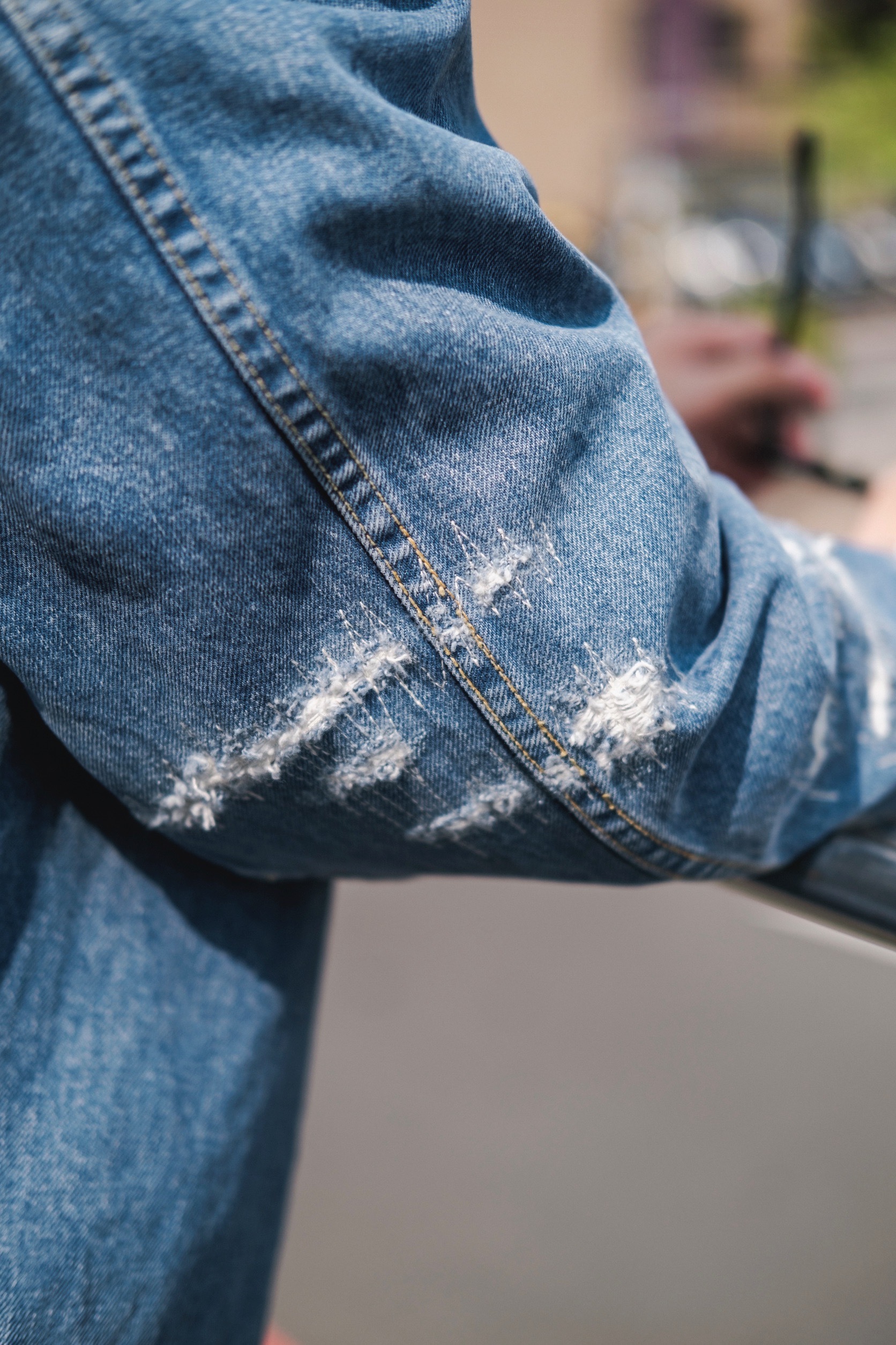 REMI RELIEF - 14OZ DENIM 1st JKT (repair) / USED BLUE