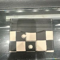 [S] COACH CR396 SLIM ID CHECKERBRD,QB/BLACK/CHALK, 196395313488 (SCO734)