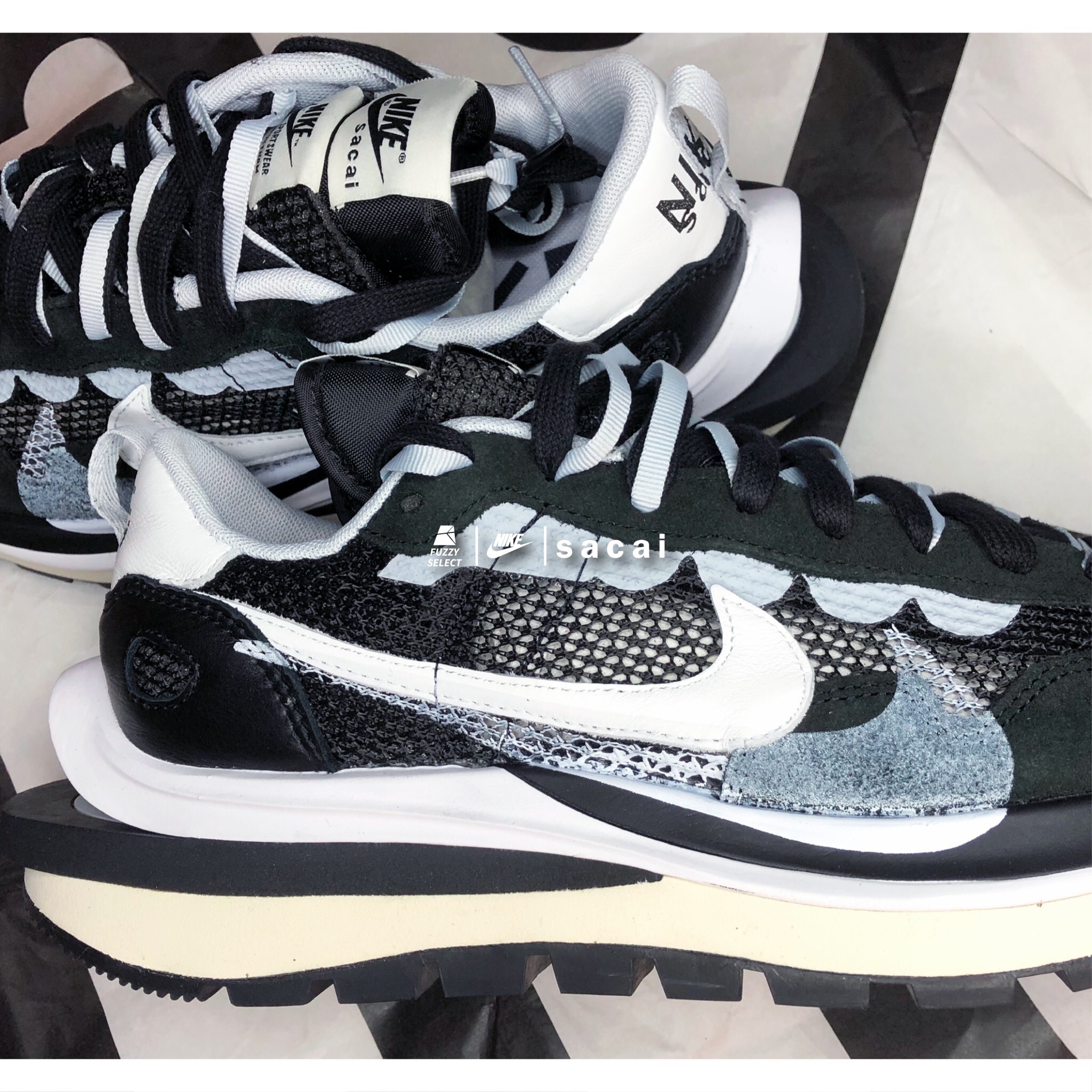 【逢甲 FUZZY】Nike Vaporwaffle / Sacai Black White 黑白 CV1363-001