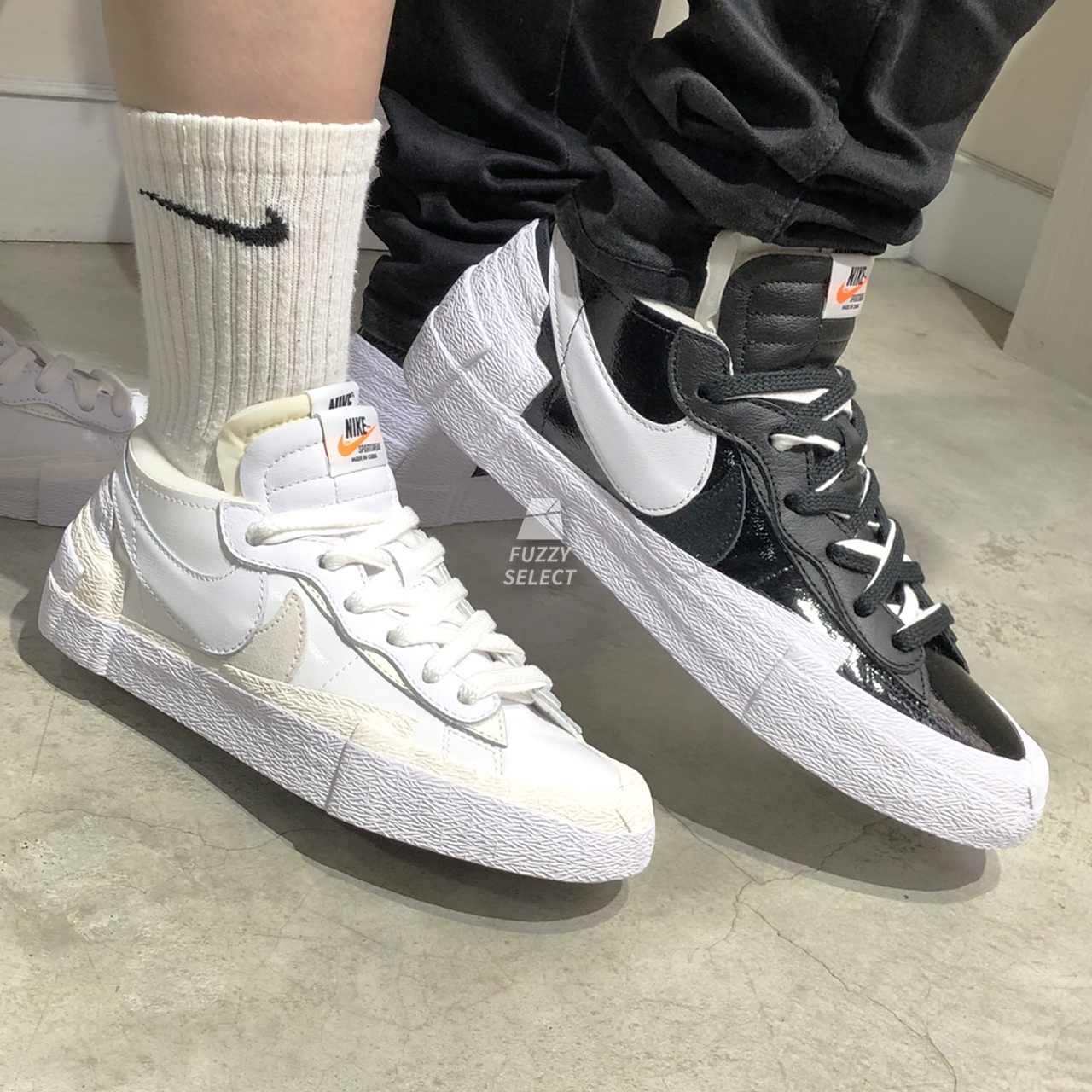 【逢甲FUZZY】Sacai x Nike Blazer Low 雙勾 解構 漆皮 DM6443 黑 001 白 100