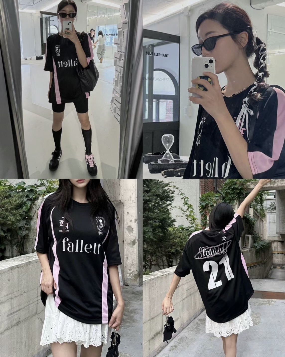【代購】 韓國連線🇰🇷 Fallett 賽車風 足球 運動風 短T Y2K 粉黑APR3