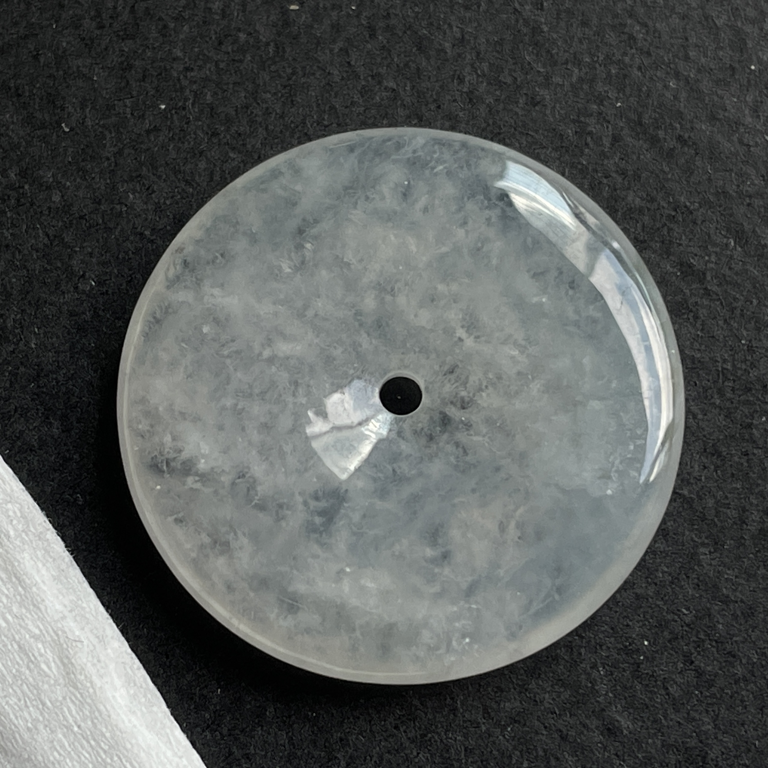 J2300 翡翠白冰種平安扣 (23.3mm直徑)