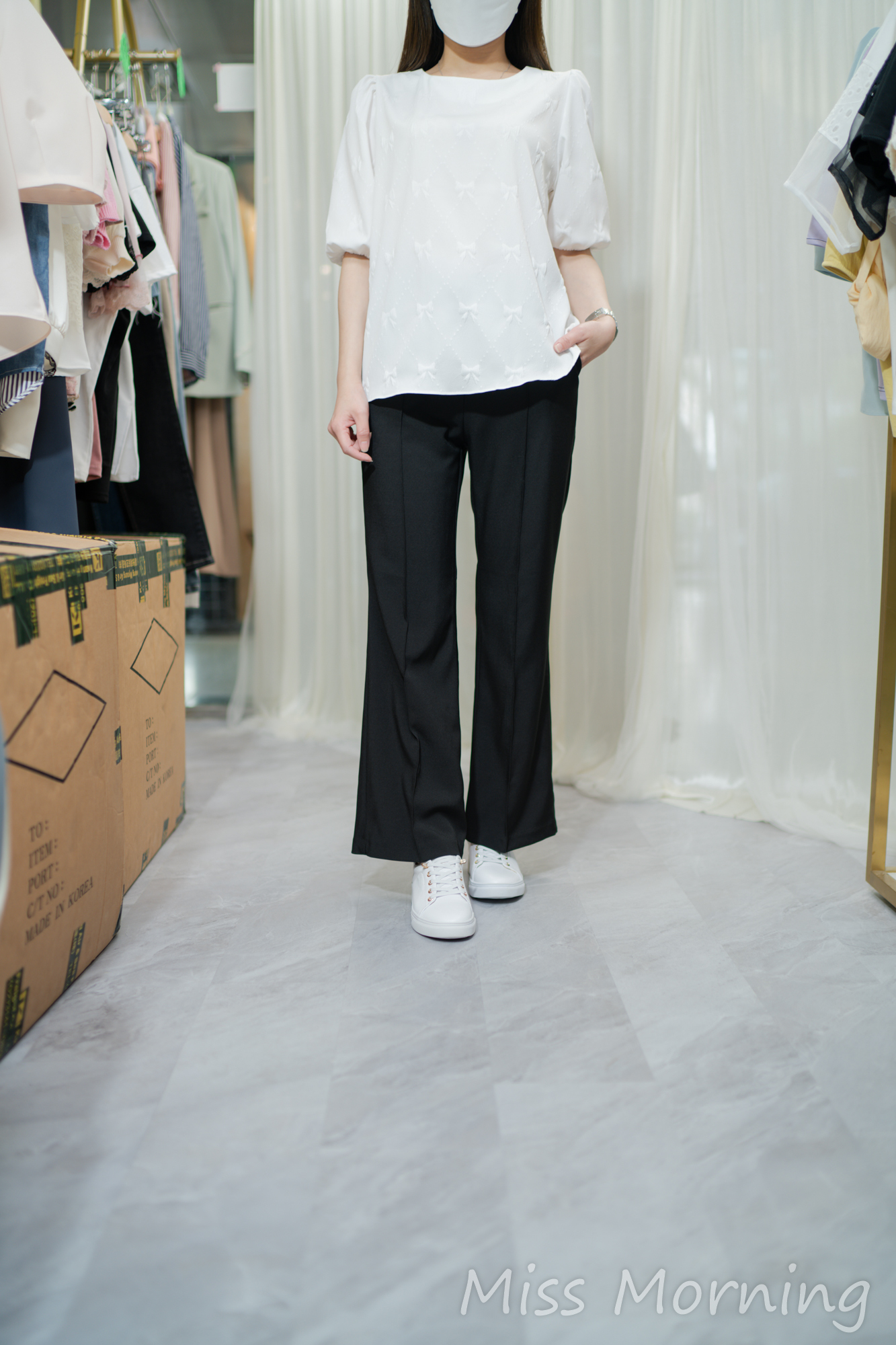 蝴蝶壓花上衣(13822)