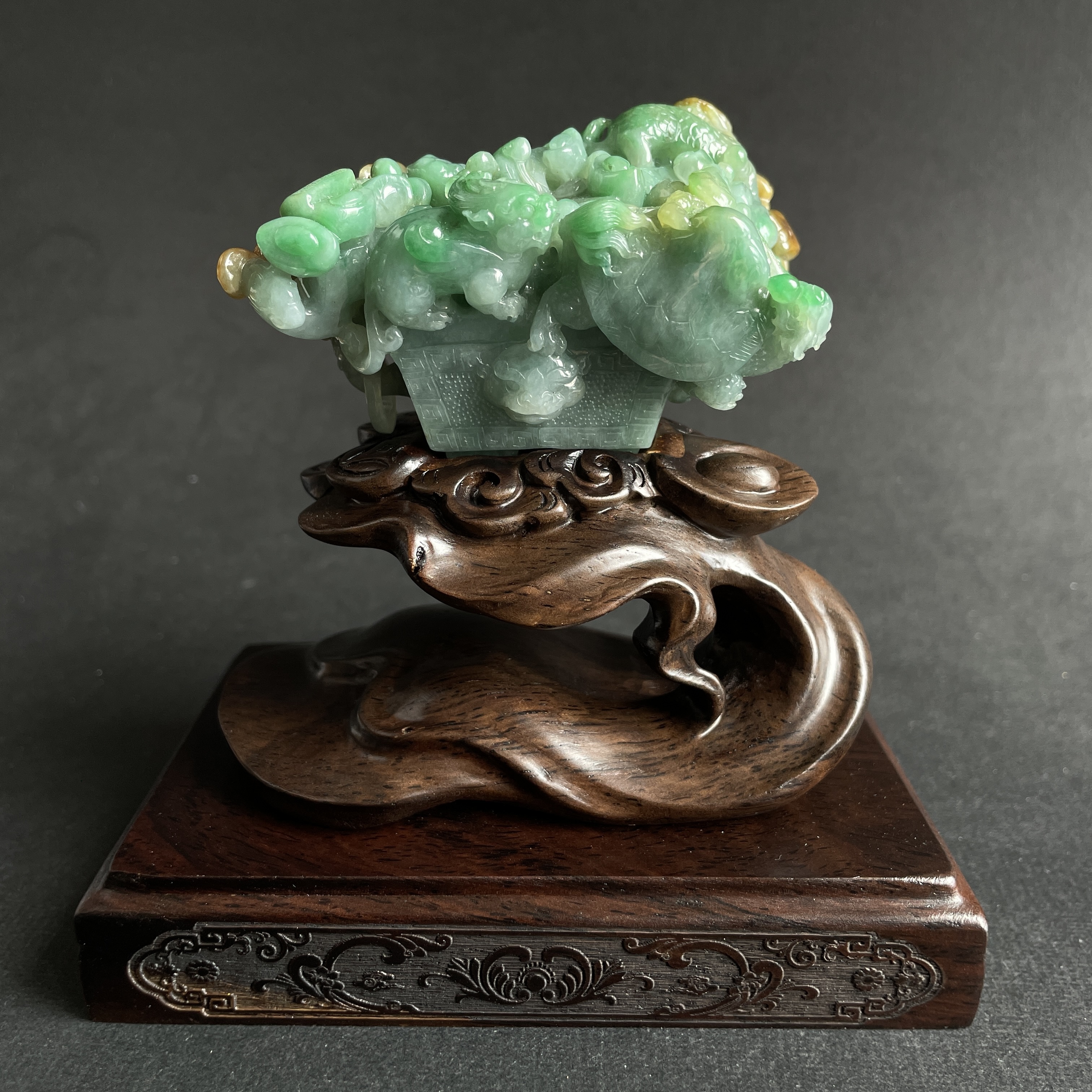 翡翠招財聚寶納福鼎小擺件,天然翡翠A玉, 緬甸玉, Jade, Jadeite