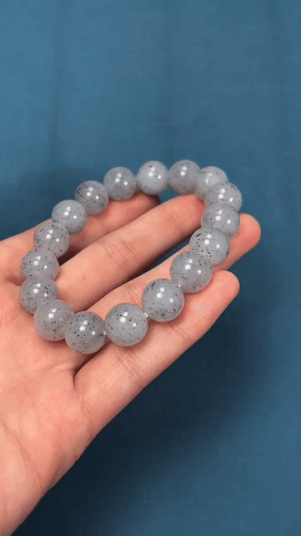 J2325 和田玉點墨青花手串 (12mm直徑)