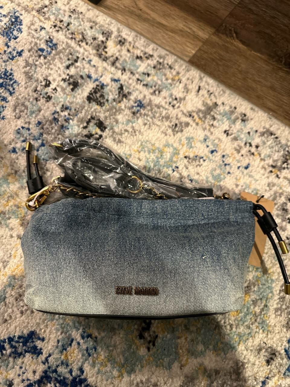 [S] STEVE MADDEN DT623215 BSAMIRE CROSSBODY, WASHED DENIM, 193624862403 (SSM246)