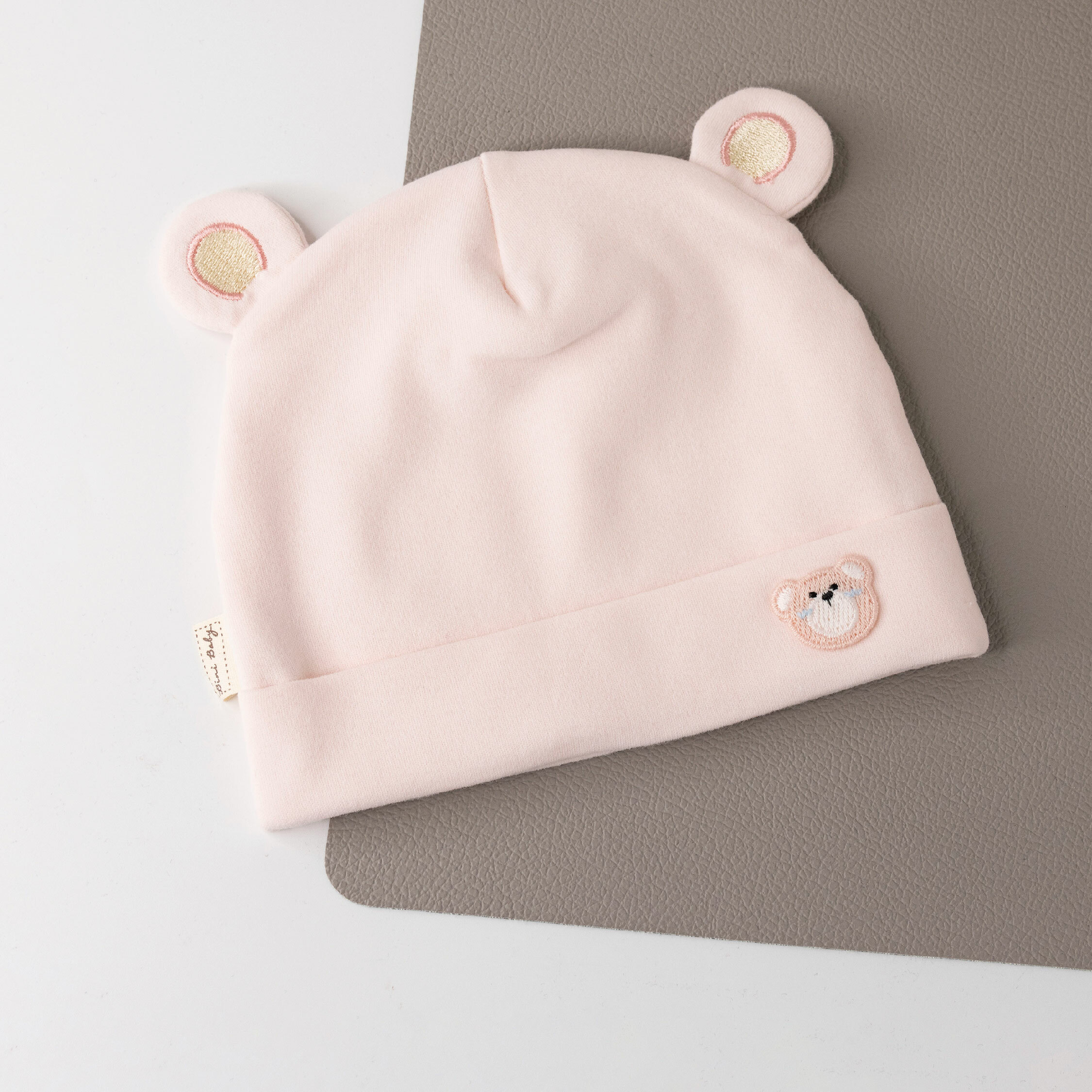 【JA1399】熊耳刺繡熊熊寶寶帽＊二色