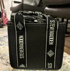 [S] STEVE MADDEN DT623420 SMALL DENIM SATCHEL,BLACK, 193624905247 (SSM236)