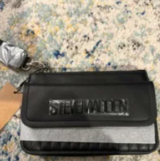 [S] STEVE MADDEN BHAINES DOUBLE COMPARTMENT WRISTLET,BLACK, 193624940156 (SSM237)