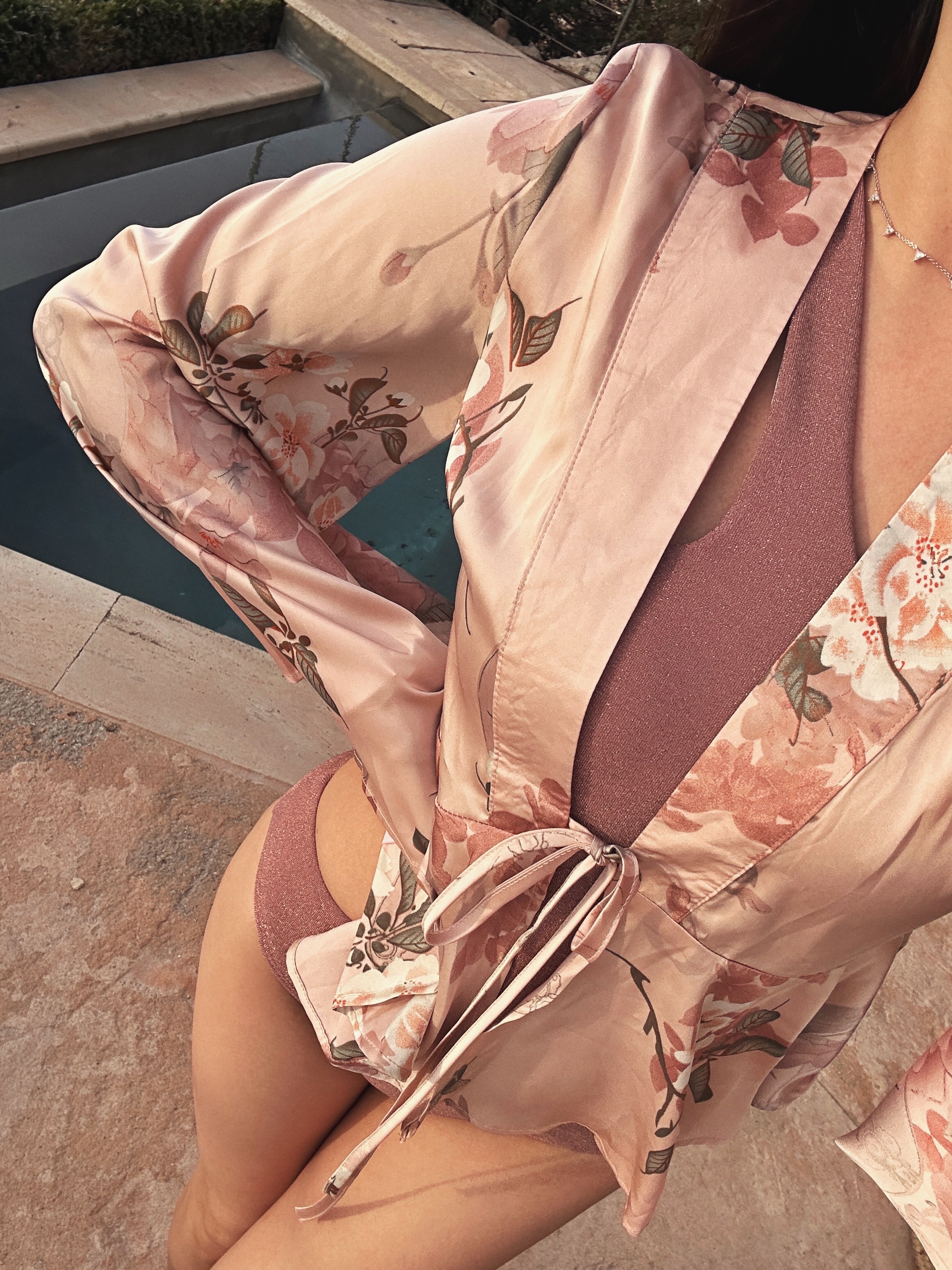 Fallin' Flower 長袖綁帶印花上衣