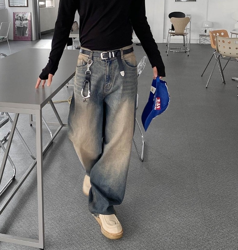 Holy in code 西方 VTG 時尚 作舊 淤泥 牛仔褲