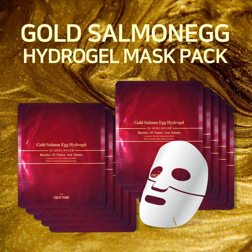 Ronas Gold Salmon Egg Hydrogel mask 25g x10pcs (Upgraded Gel Mask)