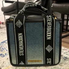 [S] STEVE MADDEN DT623420 SMALL DENIM SATCHEL,DENIM, 193624905254 (SSM248)