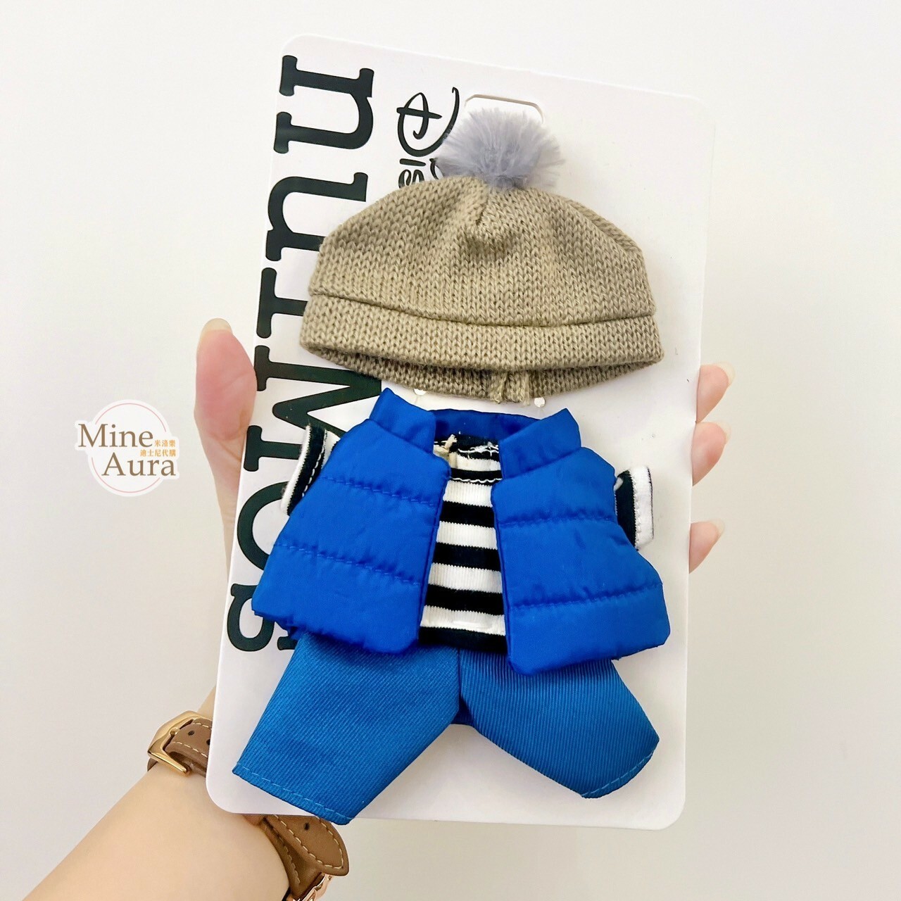 (特價現貨) nuiMOs 毛帽 藍背心 條紋上衣藍褲 套裝 造型服裝 (無娃娃) -香港迪士尼樂園