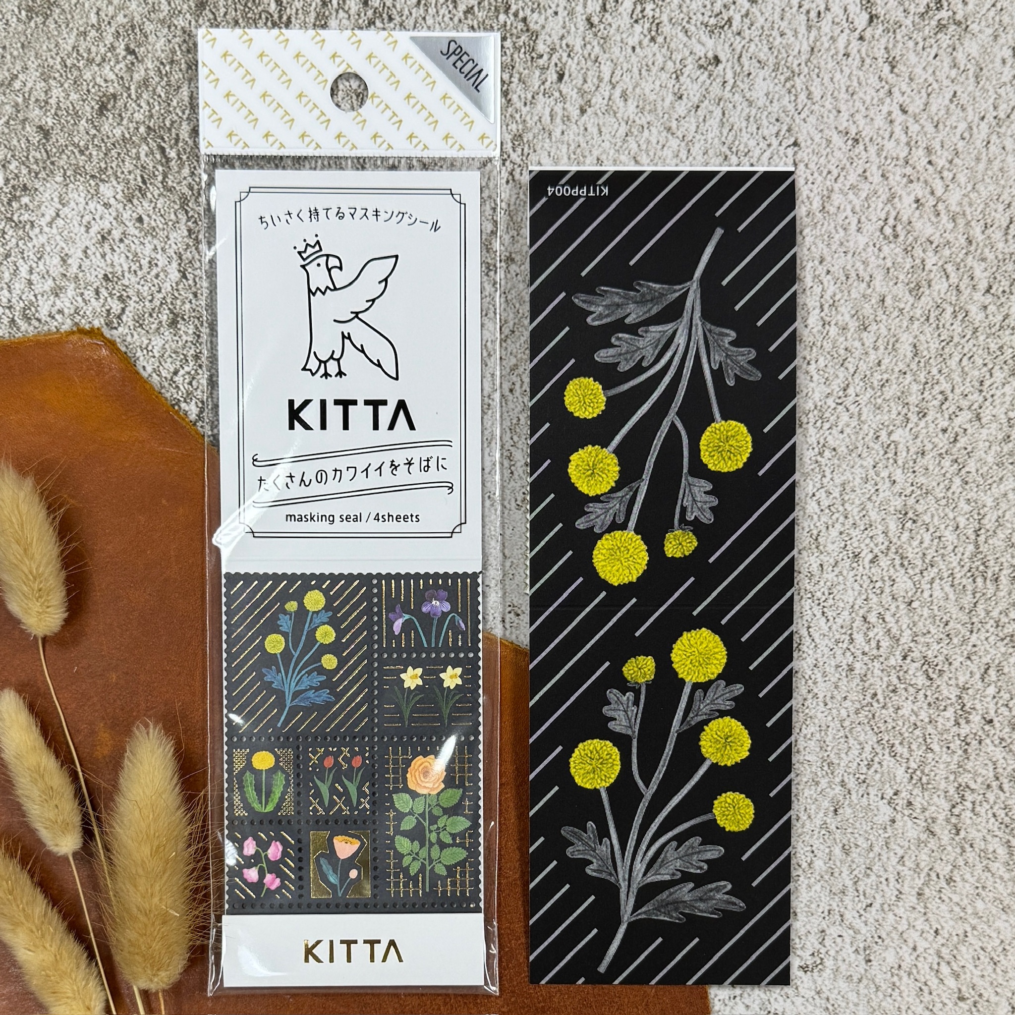 KITTA｜花 燙金郵票系列 隨身攜帶和紙膠帶 KITPP004