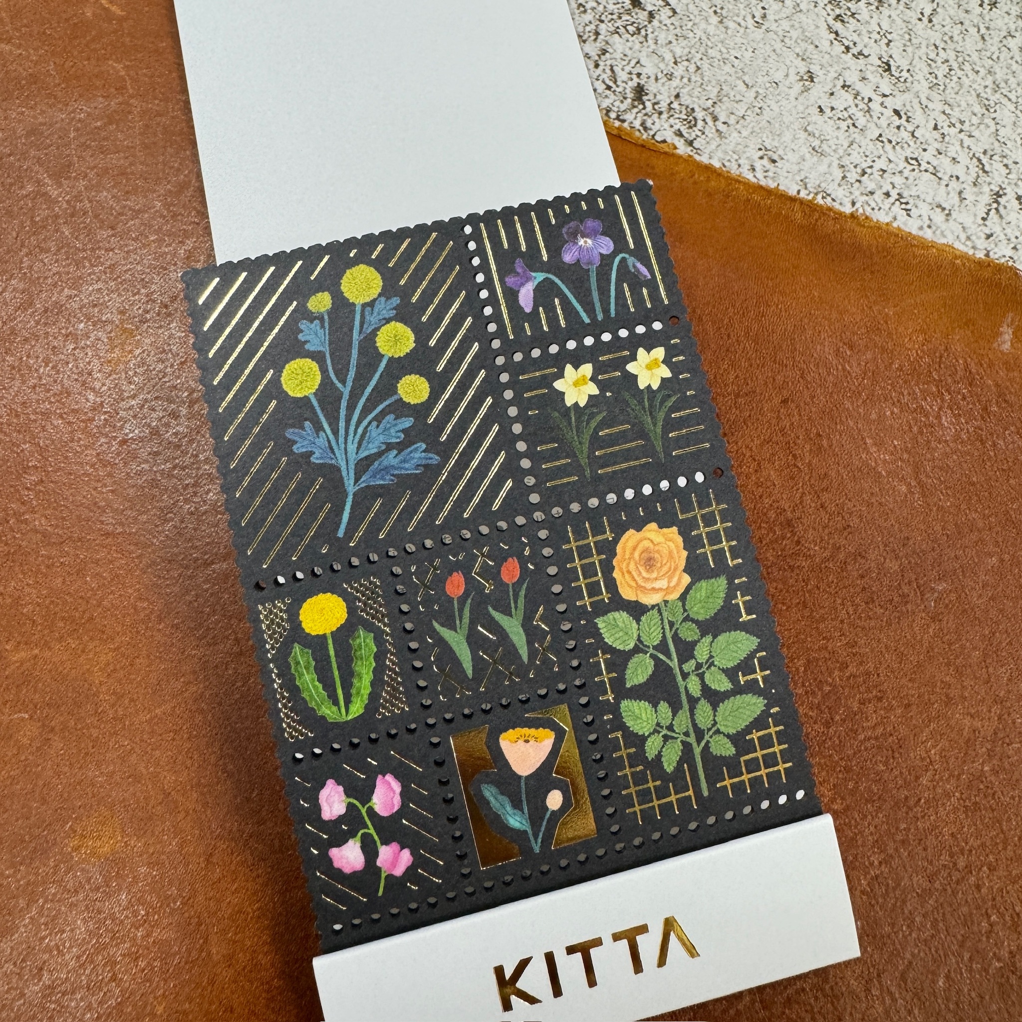 KITTA｜花 燙金郵票系列 隨身攜帶和紙膠帶 KITPP004
