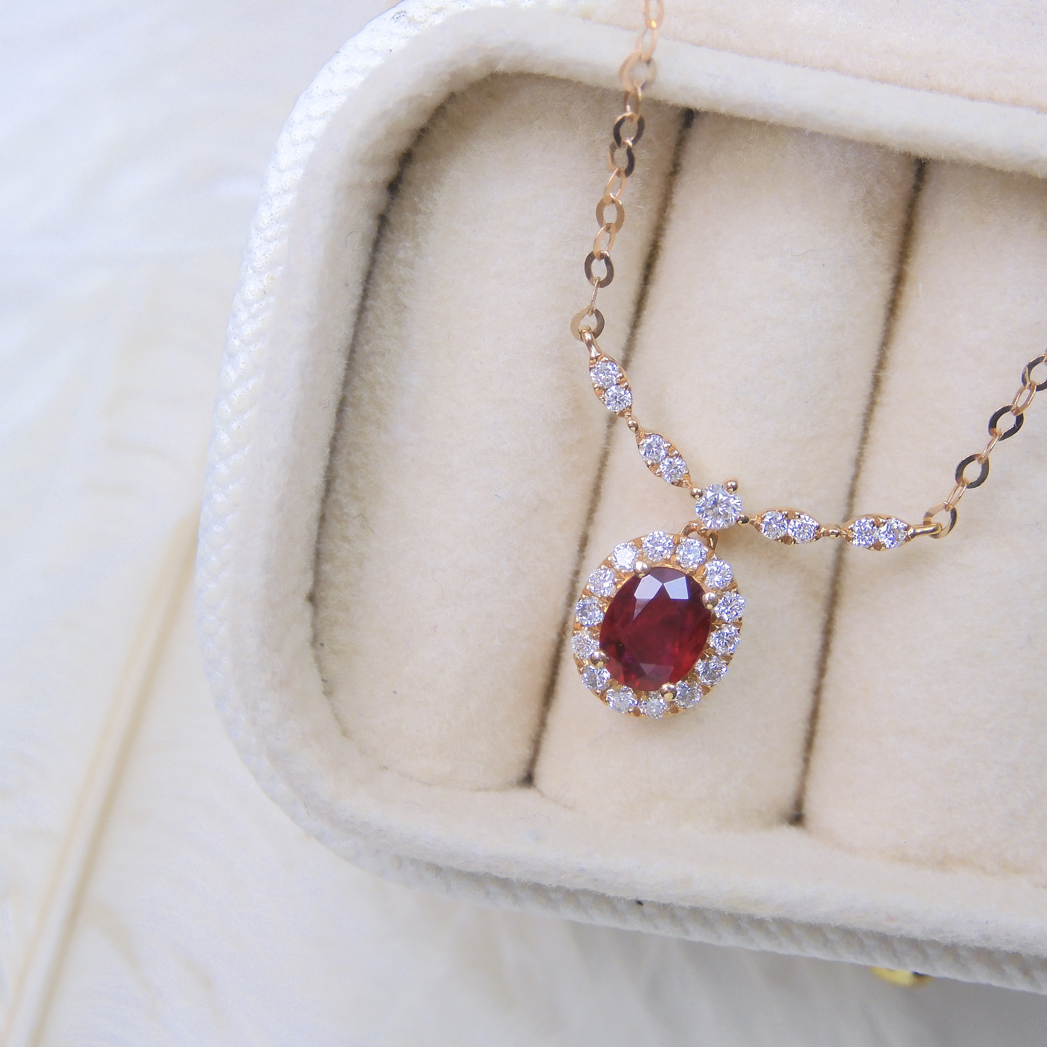 18K金 0.38ct 紅寶石項鏈 (配國際證書)