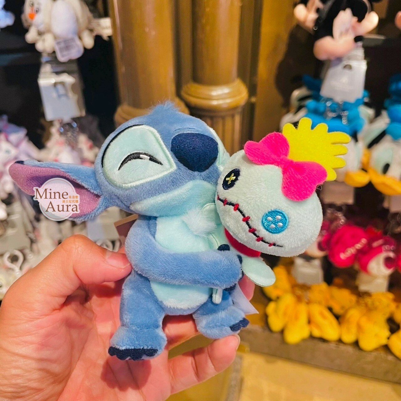 史迪奇 Stitch 抱抱 醜丫頭Scrump 絨毛造型 鑰匙圈 吊飾 星際寶貝 Lilo & Stitch -上海迪士尼樂園