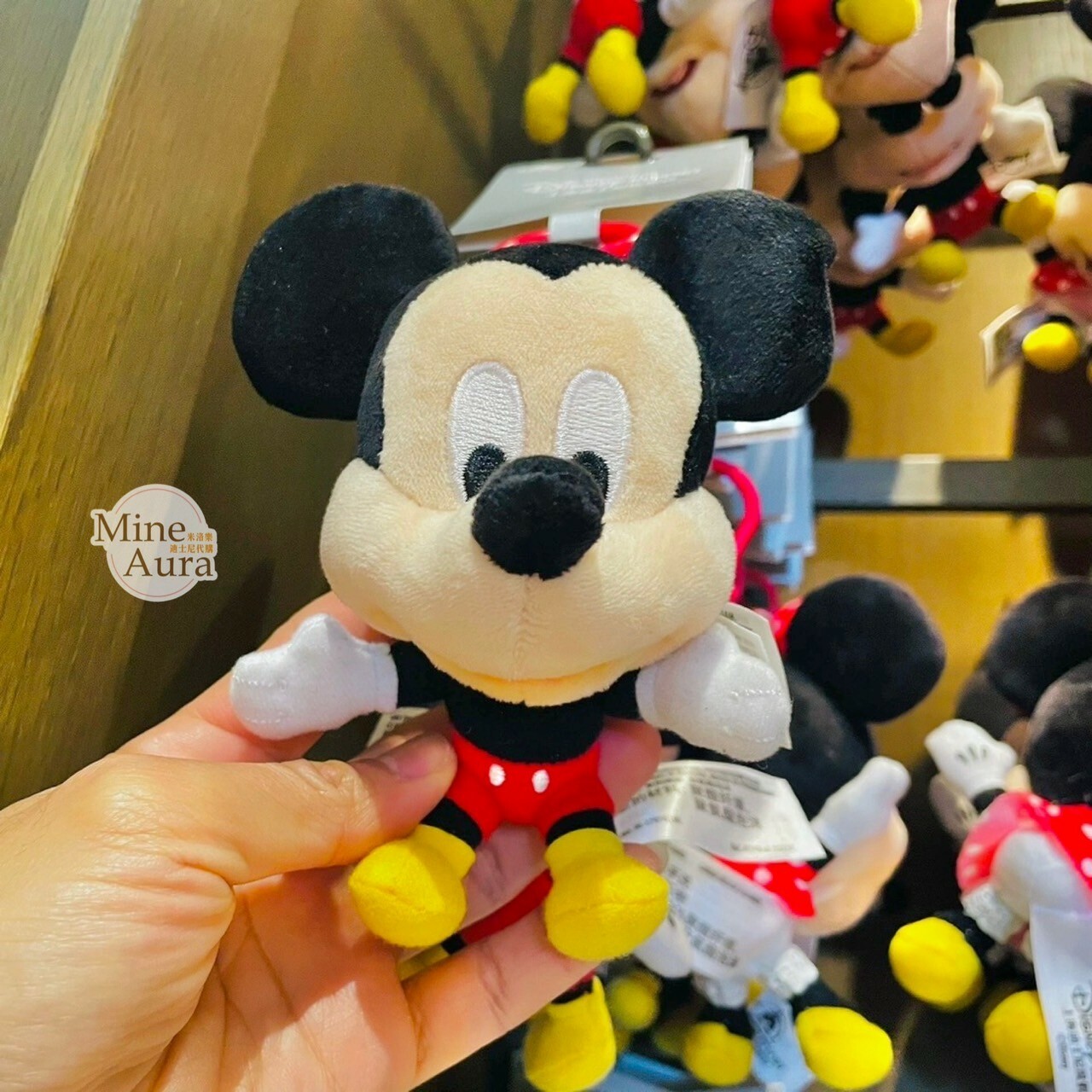 Q版 米奇 Mickey 絨毛造型 鑰匙圈 吊飾 -上海迪士尼樂園