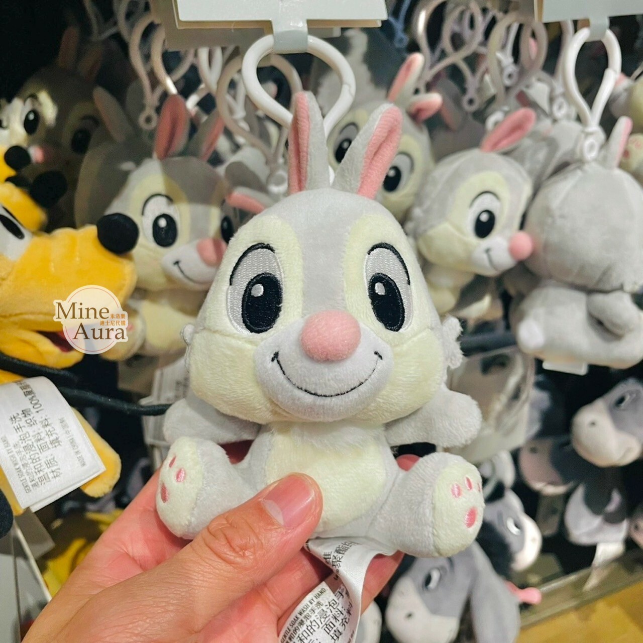 Q版 桑普兔 Thumper 絨毛造型 鑰匙圈 吊飾 小鹿斑比 Bambi -上海迪士尼樂園