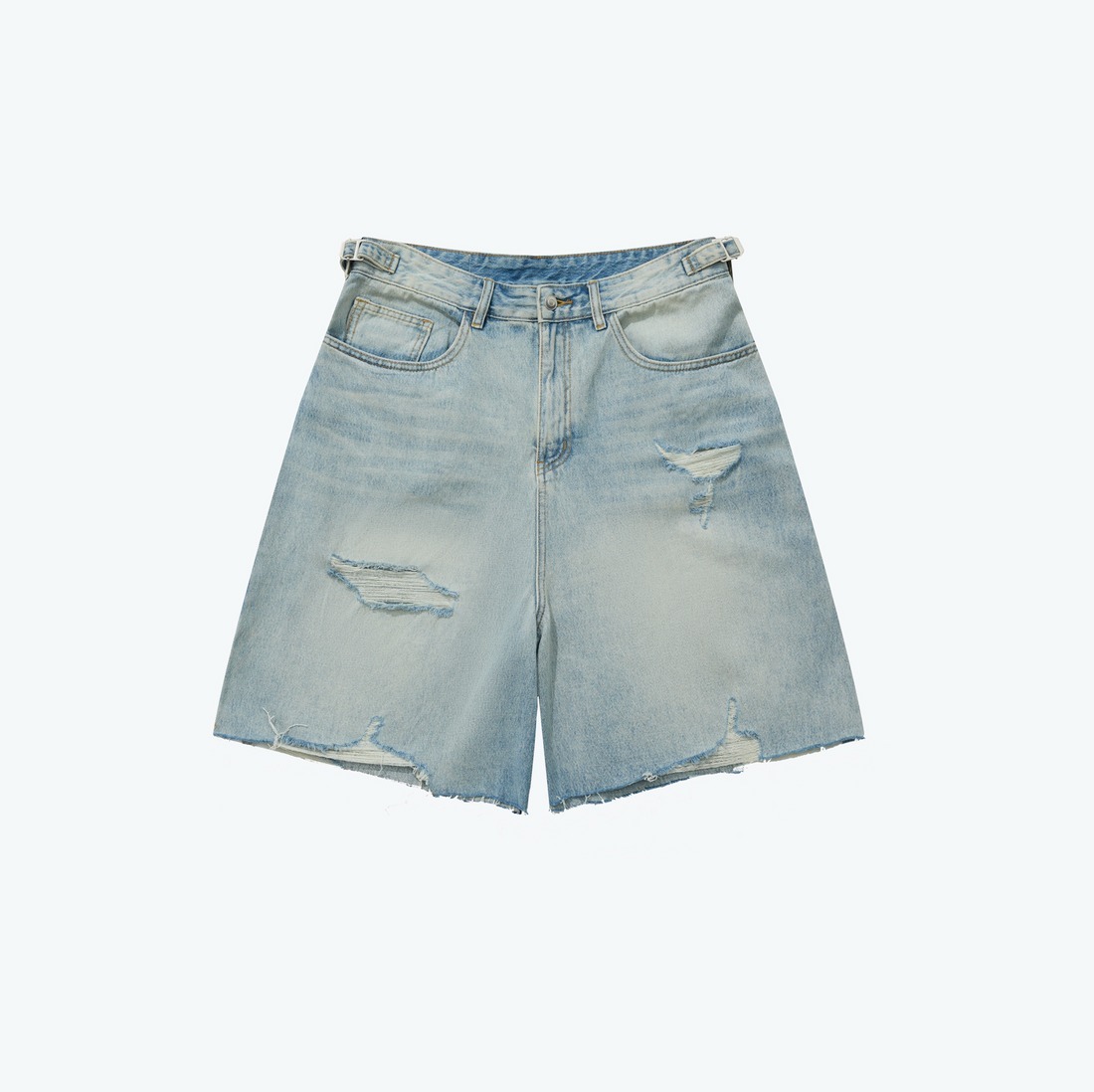 SENSE DESTROYED DENIM SHORTS