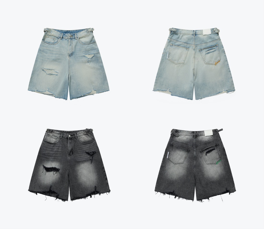 SENSE DESTROYED DENIM SHORTS