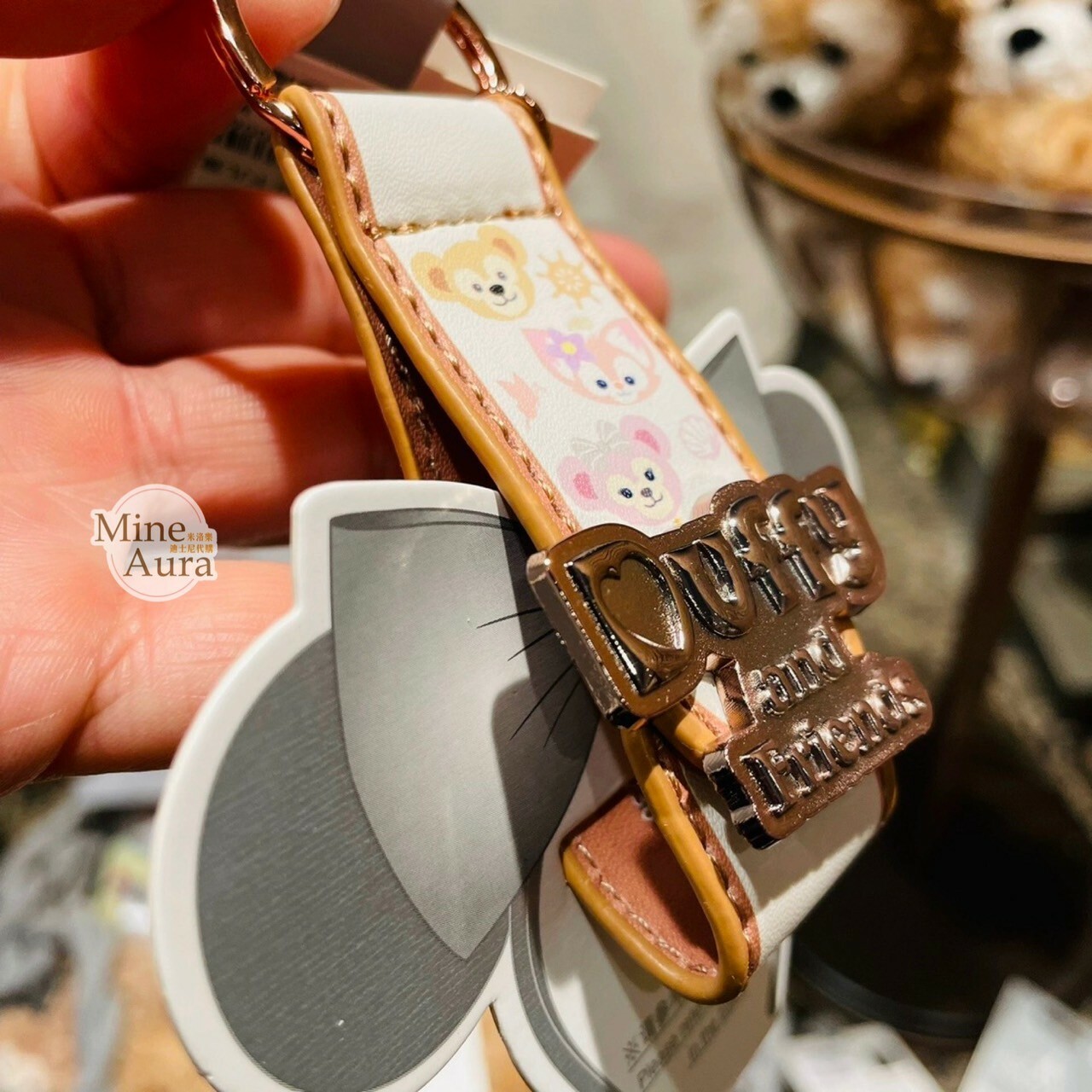 達菲 Duffy 與好友們 金色 Logo 鑰匙圈 吊飾 髮圈髮箍 固定環 -上海迪士尼樂園