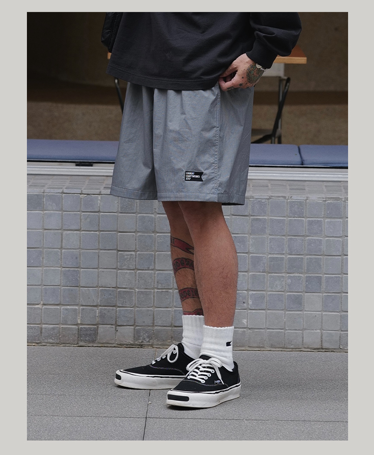 Unbent waterproof plaid beach shorts 尼龍海灘褲