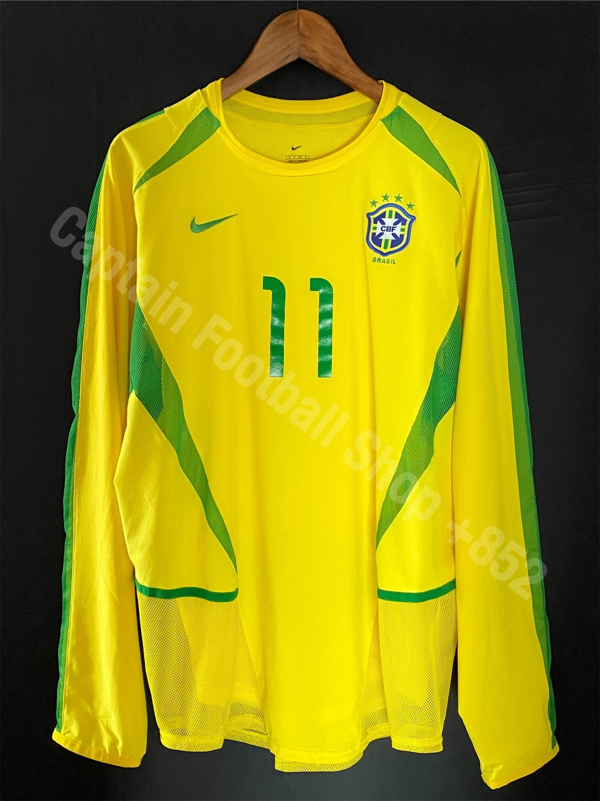 (球員版) 巴西 2002 Nike 主場長袖球員版球衣 #11 RONALDINHO