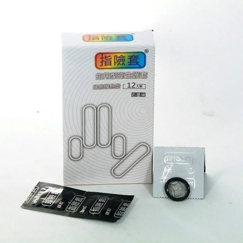 Findom: Graphene Black Thermal Finger Condom 12 pcs