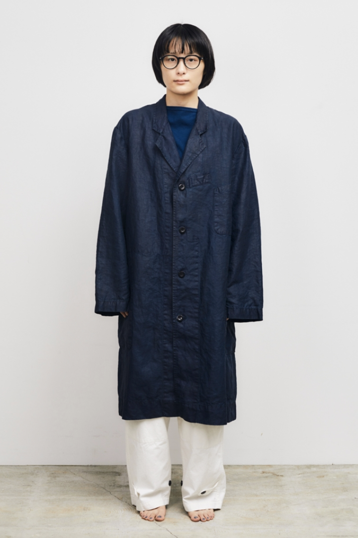 OUTIL / MANTEAU CHATEAUGAY ブラック　リネン OUTIL MANTEAU CHATEAUGAY