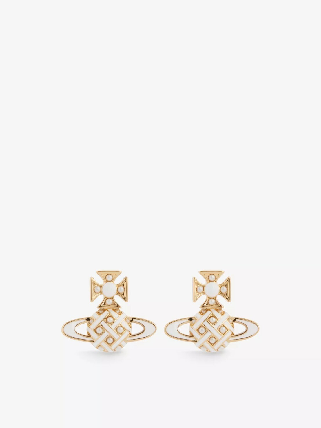 Vivienne Westwood 新款 白金土星Logo 耳環 西太后