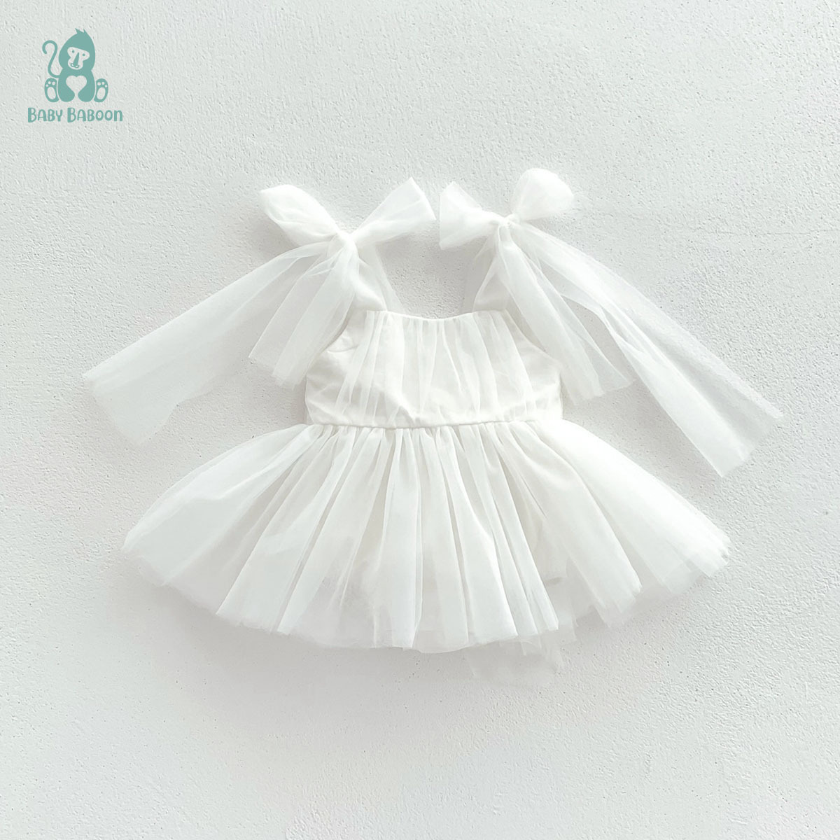 天使白色蝴蝶結包屁紗裙