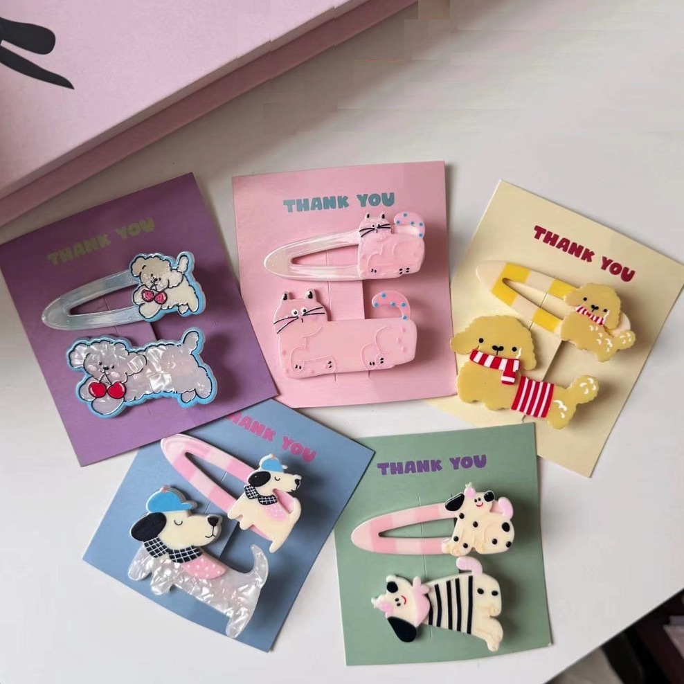 《40538》♾️cute繽紛可可愛愛2入髮夾