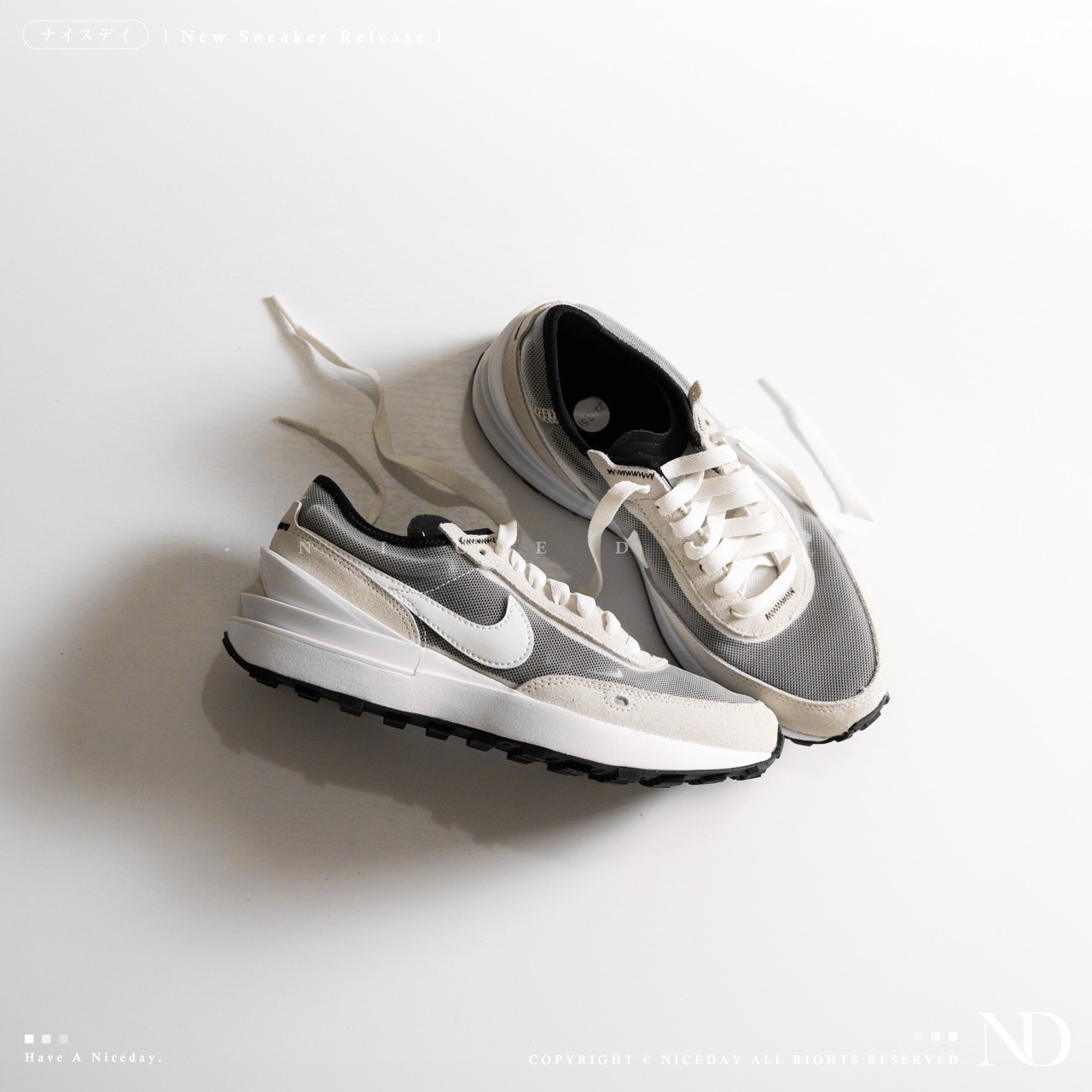 【 零碼出清 】Nike Waffle One 小Sacai 灰白 女款 DC0481-100