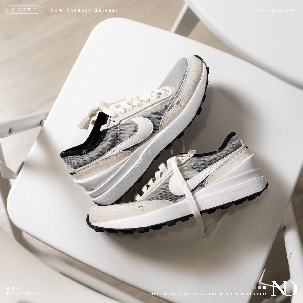 【 零碼出清 】Nike Waffle One 小Sacai 灰白 女款 DC0481-100