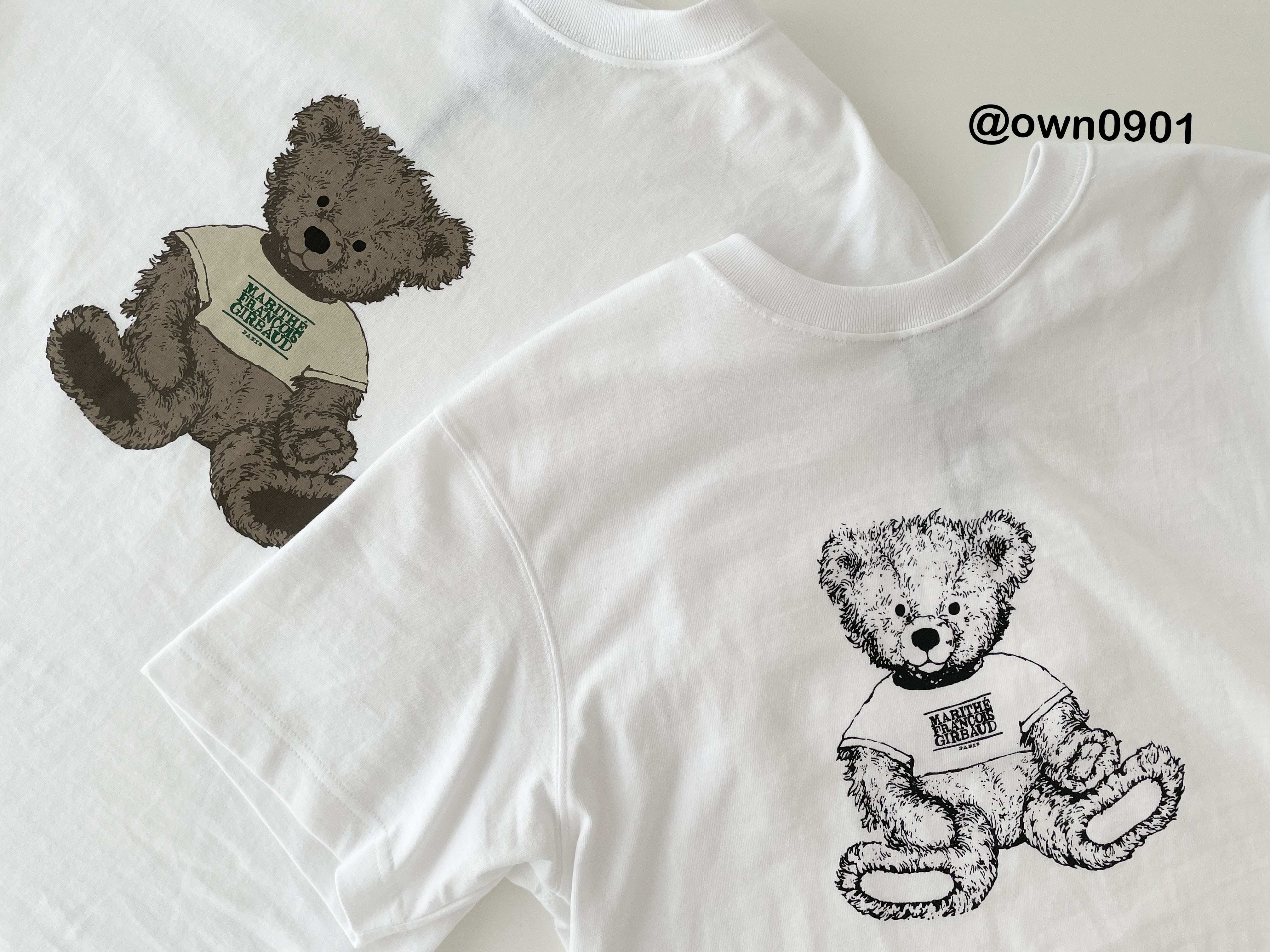 【零碼】MARITHÉ FRANÇOIS GIRBAUD MFG 春夏 短袖 上衣 輕薄 透氣 舒適 塗鴉造型 熊熊 白色 彩色 素描