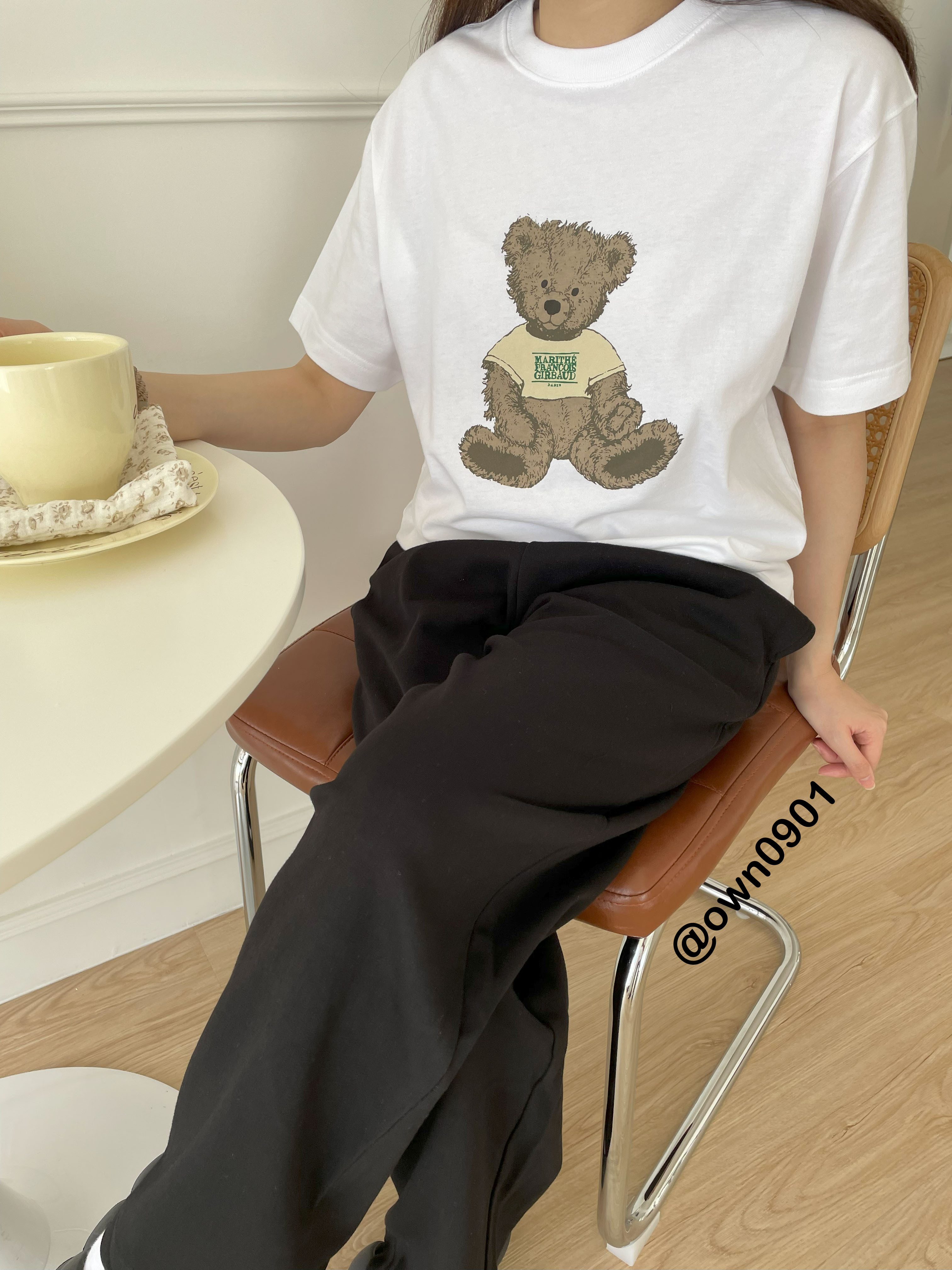 【零碼】MARITHÉ FRANÇOIS GIRBAUD MFG 春夏 短袖 上衣 輕薄 透氣 舒適 塗鴉造型 熊熊 白色 彩色 素描