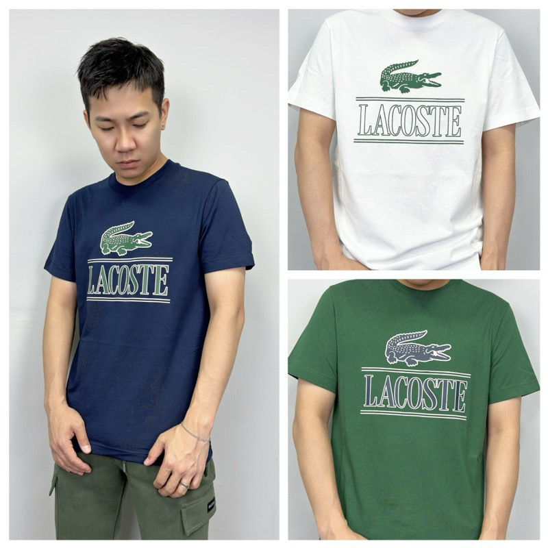 Lacoste 鱷魚 橫條字母大Logo 短袖上衣 短袖 短T