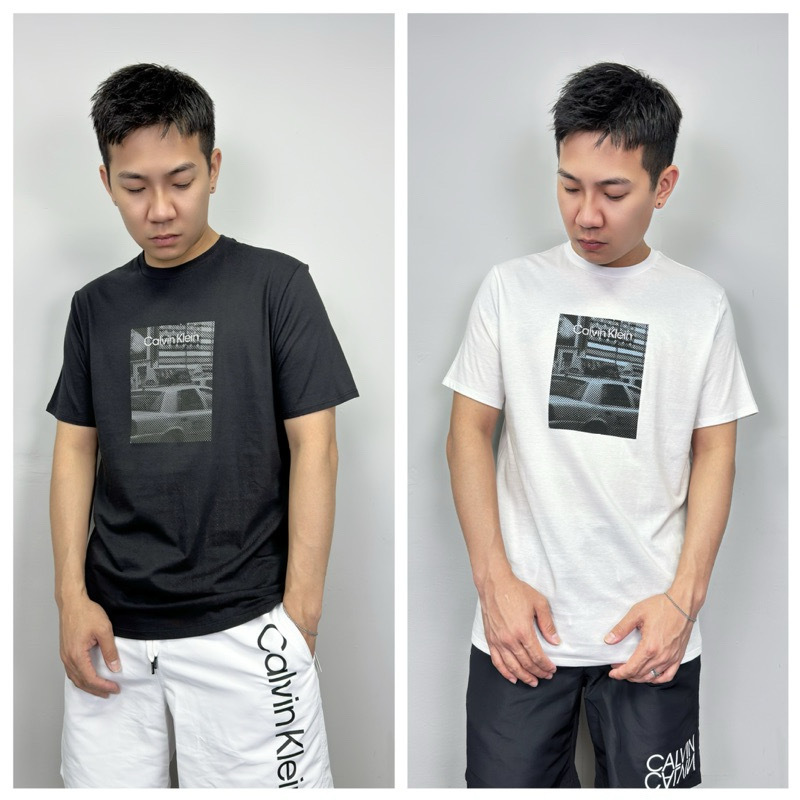 Calvin Klein CK 點點復古汽車街景 相片T 短袖上衣 短T