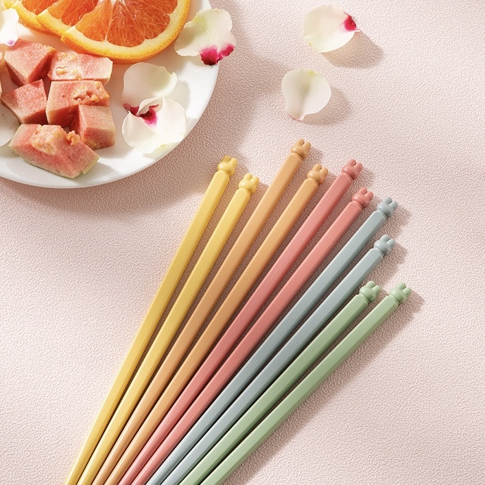《40549》兔兔款抗菌耐高溫彩虹筷子