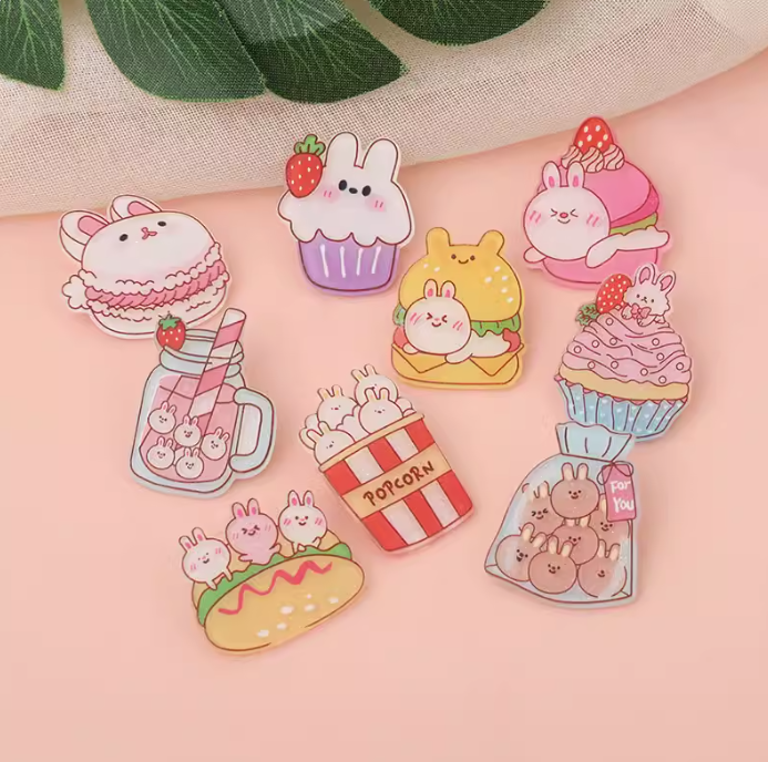 [4 FOR RM10] Korean-style Cartoon Rabbit Food Shaped Hair Clip